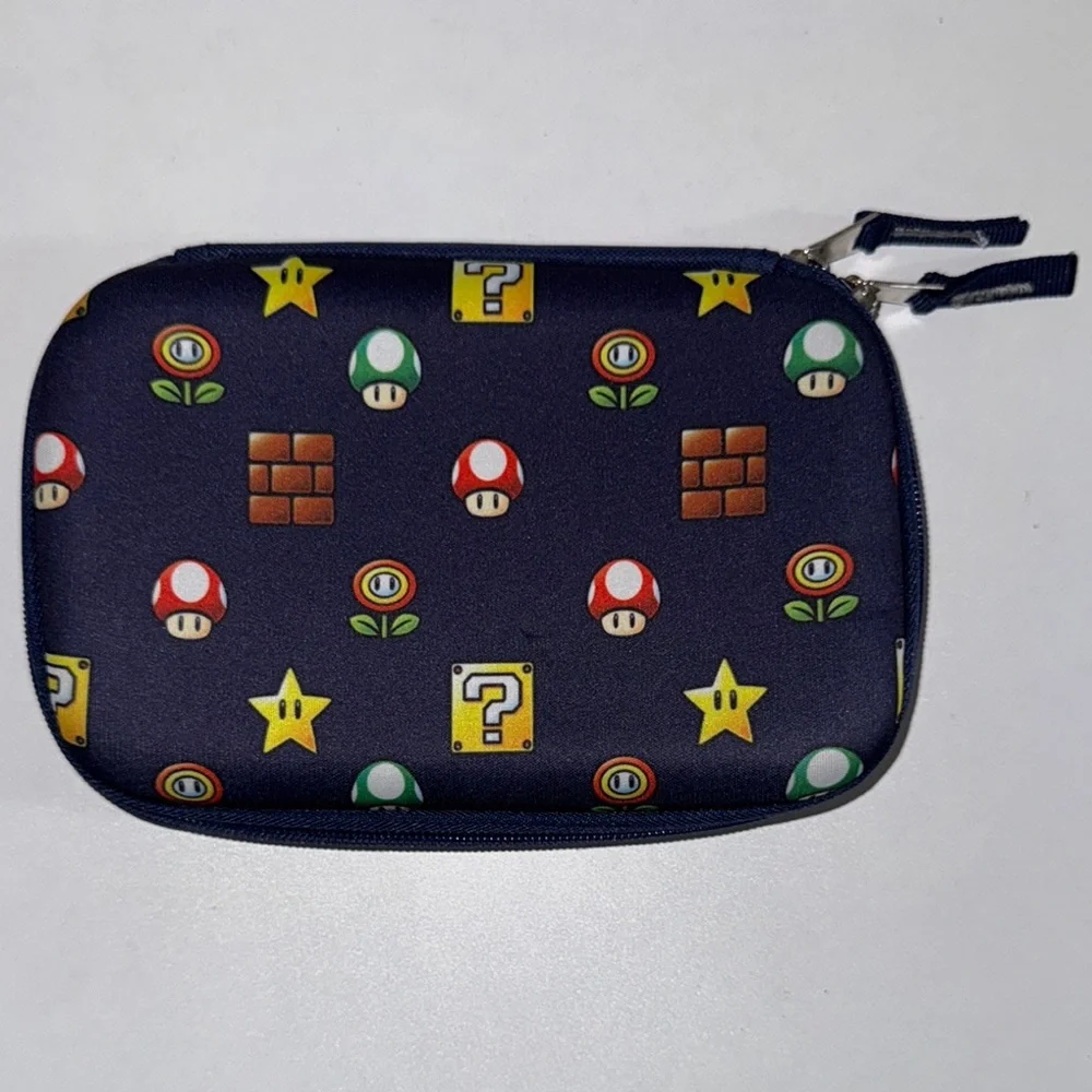 Nintendo Super Mario Bros Blue Pencil Game Gadget Puff Clip Zip Case